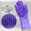 Bubble Hands Dog Washing Gloves – Reusable Silicone Gloves for Bathing & Grooming (Purple) - Image 2
