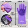 Bubble Hands Dog Washing Gloves – Reusable Silicone Gloves for Bathing & Grooming (Purple) - Image 4