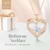 925 Silver Heart Pendant Necklace with Birthstone – Gift for Mum, Wife, Girlfriend
