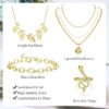 Gold Jewelry Set for Women – Rings, Bracelets, Initial Necklace for Anniversary Birthday Gift - Image 2