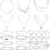 Gold Jewelry Set for Women – Rings, Bracelets, Initial Necklace for Anniversary Birthday Gift - Image 4
