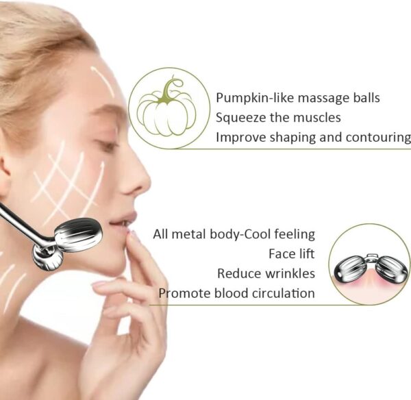 Metal Roller Massager for Face & Body – Facial Massage Tool for Relaxation & Puffiness Relief - Image 2