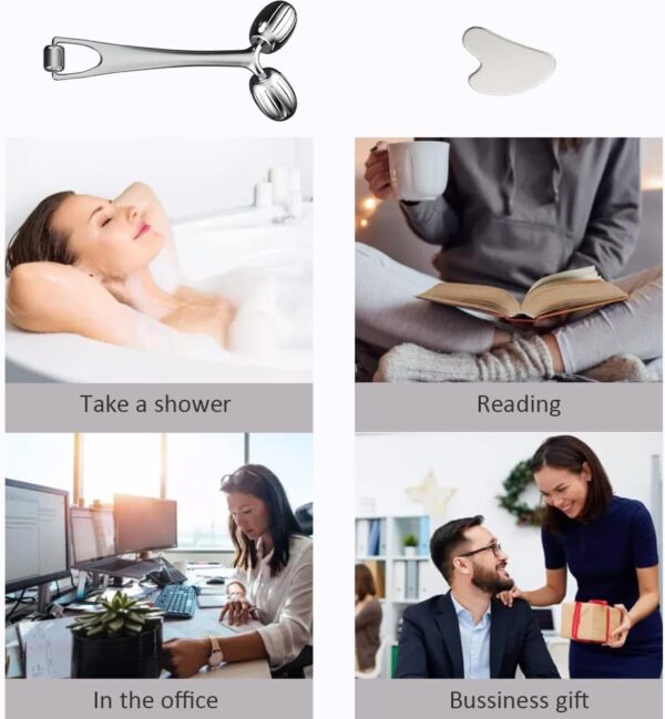 Metal Roller Massager for Face & Body – Facial Massage Tool for Relaxation & Puffiness Relief - Image 7