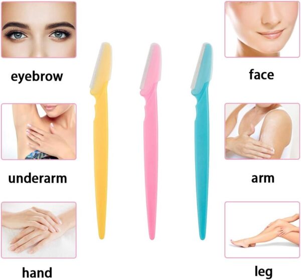 18 Pcs Eyebrow Razors & Facial Hair Remover – Exfoliating Dermaplaning Tool for Men & Women - Image 5