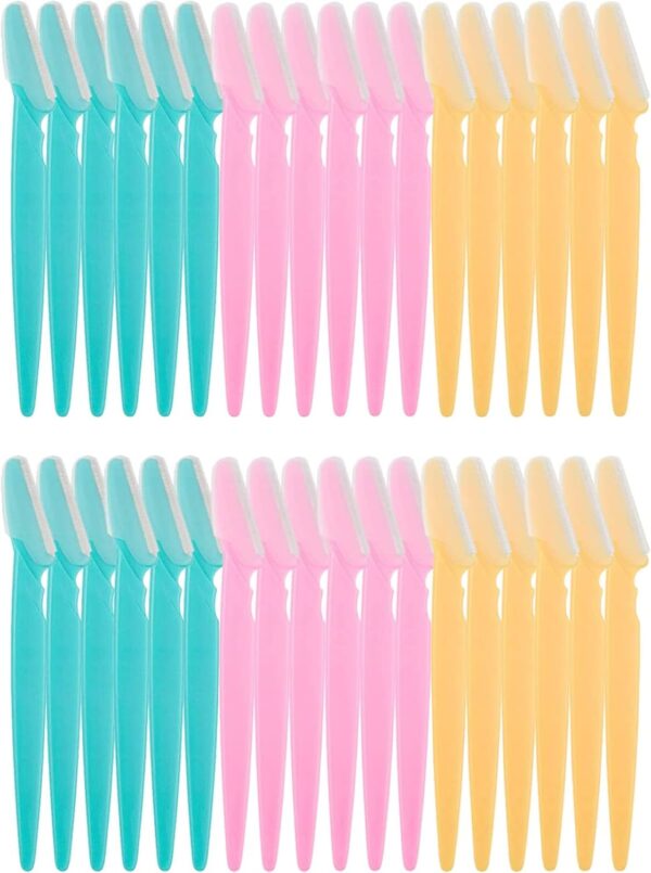 18 Pcs Eyebrow Razors & Facial Hair Remover – Exfoliating Dermaplaning Tool for Men & Women - Image 7
