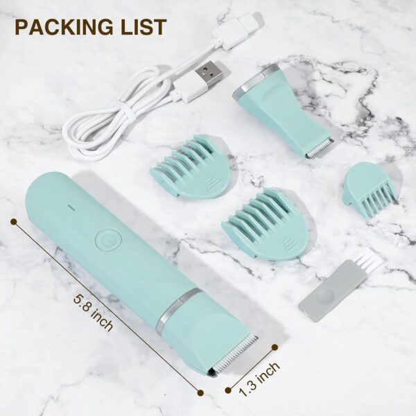 Rechargeable Women's Body Hair Trimmer with Replaceable Ceramic Blades, IPX7, Wet & Dry Use - Image 8