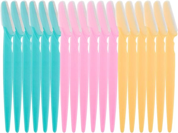 18 Pcs Eyebrow Razors & Facial Hair Remover – Exfoliating Dermaplaning Tool for Men & Women
