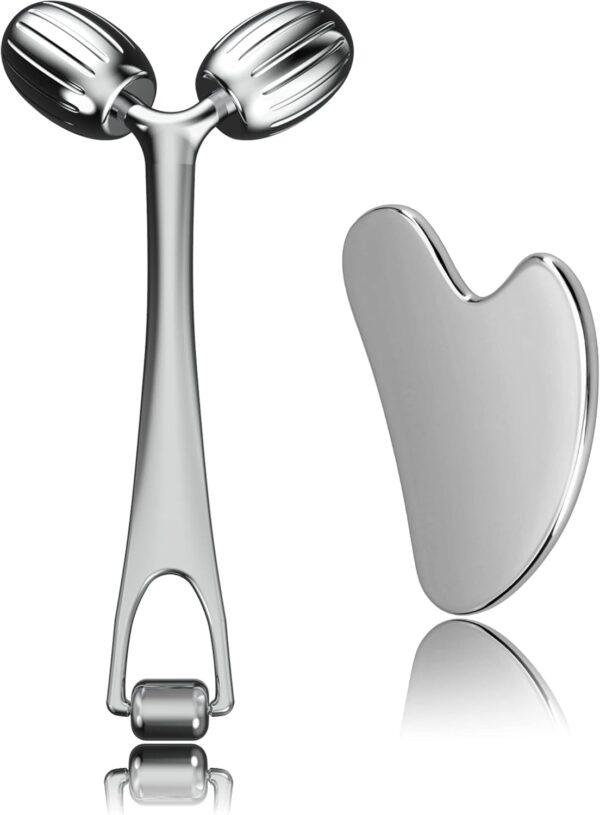Metal Roller Massager for Face & Body – Facial Massage Tool for Relaxation & Puffiness Relief
