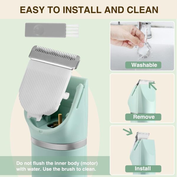 Rechargeable Women's Body Hair Trimmer with Replaceable Ceramic Blades, IPX7, Wet & Dry Use - Image 5