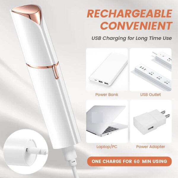 Lady Shaver for Women – USB Rechargeable Facial Hair Remover - Image 24