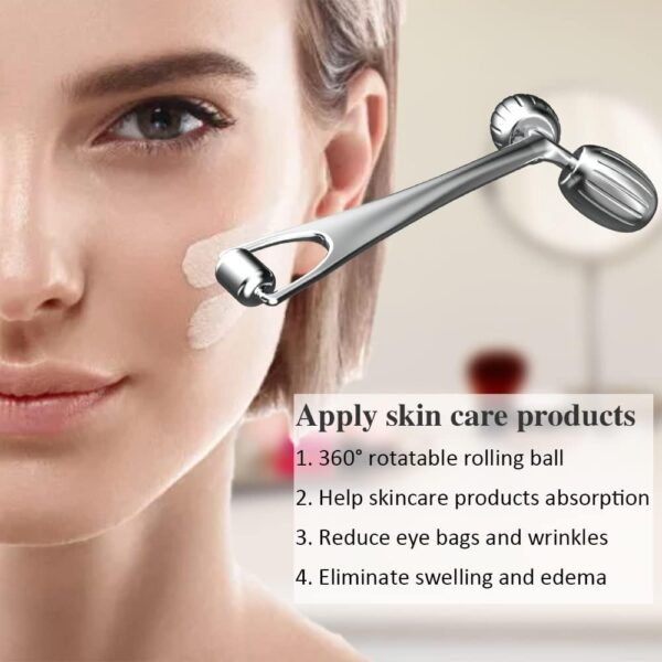 Metal Roller Massager for Face & Body – Facial Massage Tool for Relaxation & Puffiness Relief - Image 3