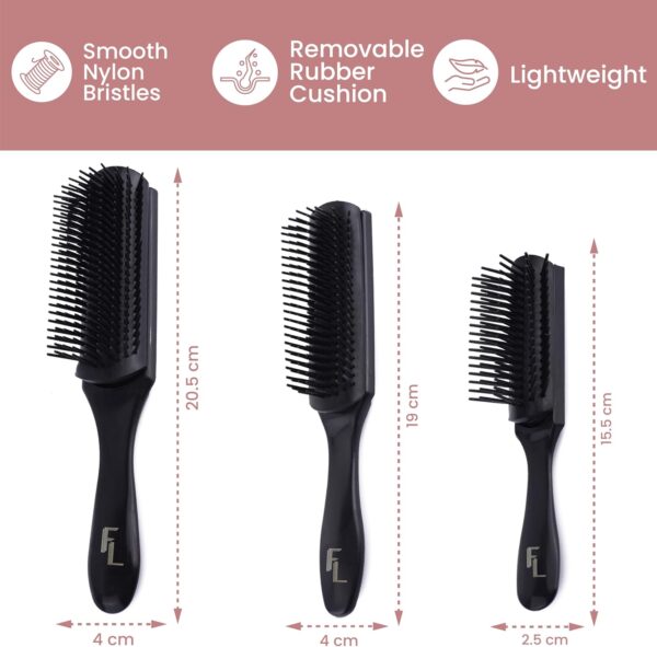 5-Row Hair Brush for Men & Women – Tangle Tamer for Curly or Fine Hair, Lightweight & Travel-Friendly - Image 9