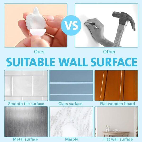 12 pcs Adhesive Thumb Hooks – No Drill Cable Holder, Removable Thumbs up Wall Hook for Bathroom & Office - Image 4