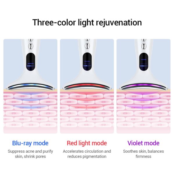 Skin Tightening, Anti-Wrinkle, 45°C Heat, 4 Modes, EMS Toning (White) - Image 6