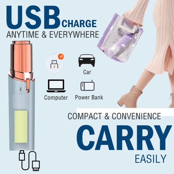 Lady Shaver for Women – USB Rechargeable Facial Hair Remover - Image 5