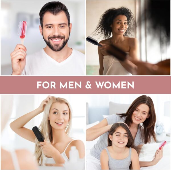 5-Row Hair Brush for Men & Women – Tangle Tamer for Curly or Fine Hair, Lightweight & Travel-Friendly - Image 5