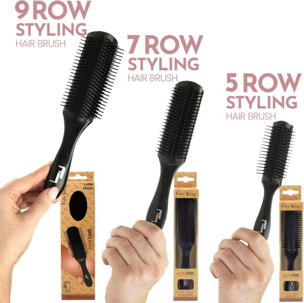 5-Row Hair Brush for Men & Women – Tangle Tamer for Curly or Fine Hair, Lightweight & Travel-Friendly - Image 7