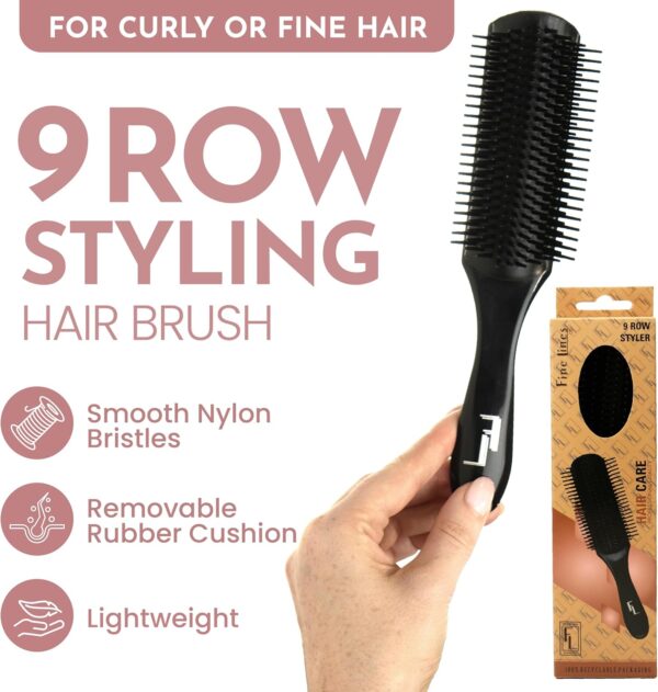 5-Row Hair Brush for Men & Women – Tangle Tamer for Curly or Fine Hair, Lightweight & Travel-Friendly - Image 12
