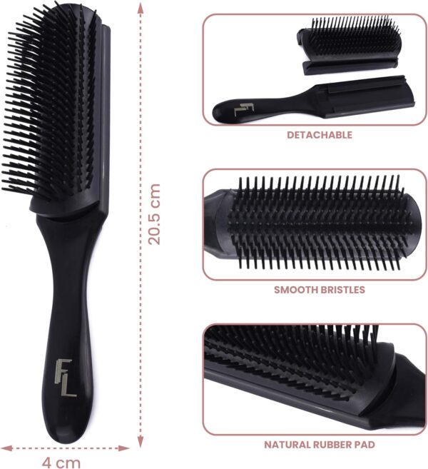 5-Row Hair Brush for Men & Women – Tangle Tamer for Curly or Fine Hair, Lightweight & Travel-Friendly - Image 14