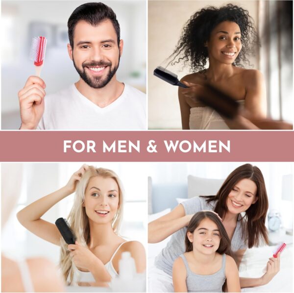 5-Row Hair Brush for Men & Women – Tangle Tamer for Curly or Fine Hair, Lightweight & Travel-Friendly - Image 10