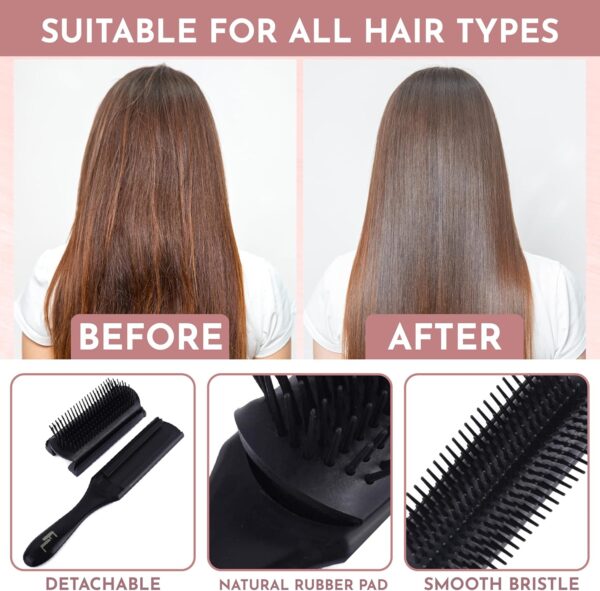 5-Row Hair Brush for Men & Women – Tangle Tamer for Curly or Fine Hair, Lightweight & Travel-Friendly - Image 8