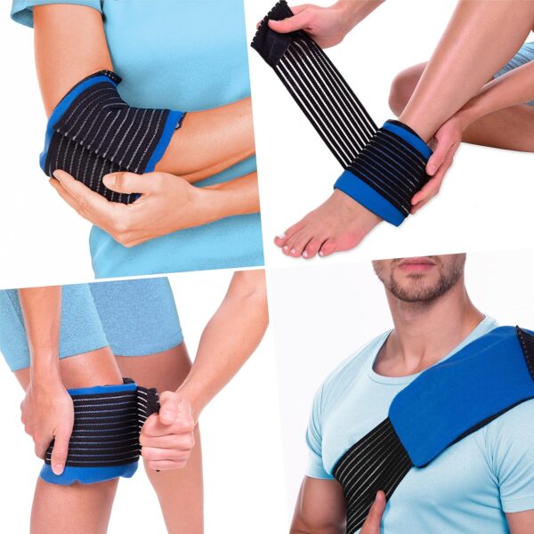 3-in-1 Gel Ice Packs for Sports Injuries – Adjustable Cold Compress Wrap