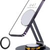 Magnetic Phone Stand – 360° Rotation, Adjustable Aluminium Holder (Black)