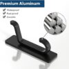 Self Adhesive Hooks, Extra Sticky and Strong, Hanging up to 6KG, Heavy Duty Stick on, No-Nail Hook for Back of Door, Black, 4 Pack - Image 3