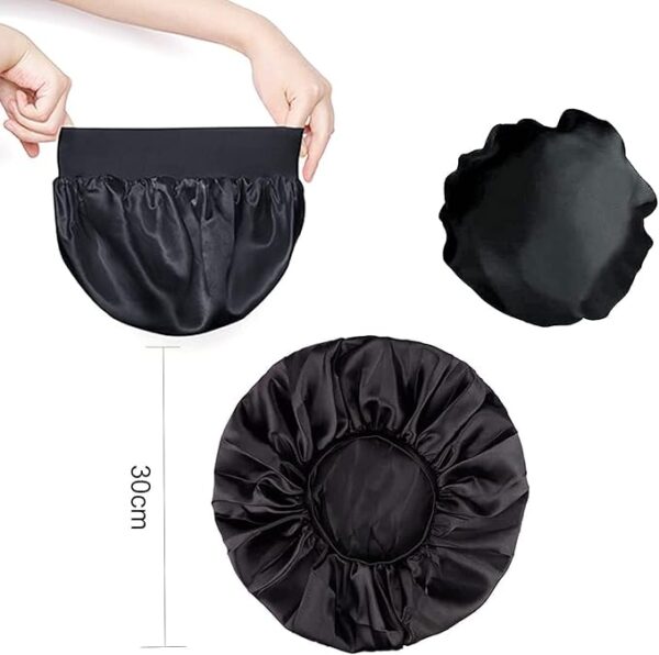 Silk Hair Wrap for Sleeping, Hair Bonnet, 1pcs Night Sleep Cap for Women Girls, Hair Care Head Cover Elastic Hat for Black Curly Hair. - Image 6