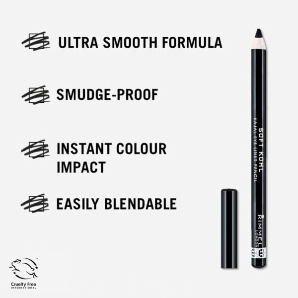 Soft Kohl Smudge-proof Eyeliner Pencil, Jet black, 1.2 g - Image 5