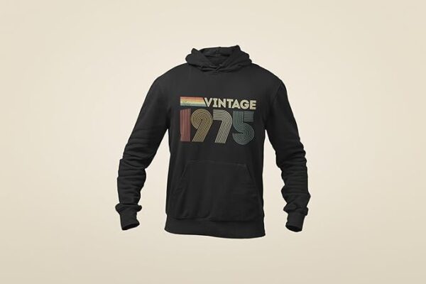 GALAXY TEES Men's Vintage 1975 Hoodie Retro 50th Birthday Gift Idea for 2025 Celebration Present - Image 2