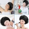 Silk Hair Wrap for Sleeping, Hair Bonnet, 1pcs Night Sleep Cap for Women Girls, Hair Care Head Cover Elastic Hat for Black Curly Hair. - Image 2