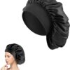 Silk Hair Wrap for Sleeping, Hair Bonnet, 1pcs Night Sleep Cap for Women Girls, Hair Care Head Cover Elastic Hat for Black Curly Hair.