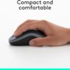 Logitech M185 Wireless Mouse, 2.4GHz with USB Mini Receiver, 12-Month Battery Life, 1000 DPI Optical Tracking, Ambidextrous, Compatible with PC, Mac, Laptop - Grey - Image 4