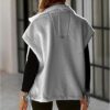 Slouchy Fleece Vest,Women's Oversized Fleece Vest,Warm Button Down Gilet Outerwear with Pockets，Sleeveless Sherpa Vest - Image 4