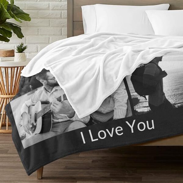 Personalised Blanket Adult, Personalised Photo Blanket, Customised Blanket with Photo, Custom Picture Blanket, Personalised Mothers Day Anniversary Birthday Gifts for Women Men Her Him Mum Dad Family - Image 2
