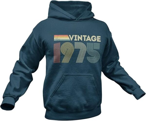 GALAXY TEES Men's Vintage 1975 Hoodie Retro 50th Birthday Gift Idea for 2025 Celebration Present