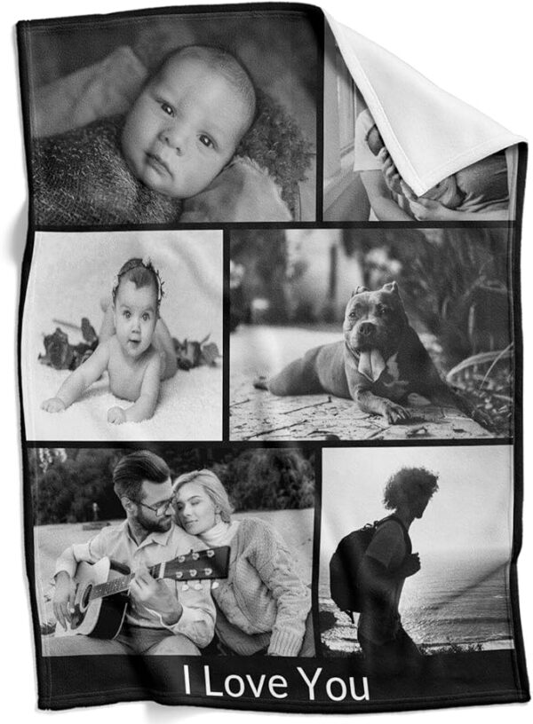 Personalised Blanket Adult, Personalised Photo Blanket, Customised Blanket with Photo, Custom Picture Blanket, Personalised Mothers Day Anniversary Birthday Gifts for Women Men Her Him Mum Dad Family - Image 4