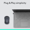 Logitech M185 Wireless Mouse, 2.4GHz with USB Mini Receiver, 12-Month Battery Life, 1000 DPI Optical Tracking, Ambidextrous, Compatible with PC, Mac, Laptop - Grey - Image 3