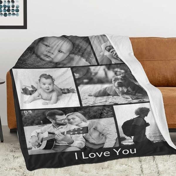 Personalised Blanket Adult, Personalised Photo Blanket, Customised Blanket with Photo, Custom Picture Blanket, Personalised Mothers Day Anniversary Birthday Gifts for Women Men Her Him Mum Dad Family - Image 3