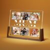 LUCKOR Personalised Gifts for Mum from Daughter Son, Mum Valentines Birthday Gifts with Customised Photo Frame and Walnut Night Light, Mother's Day Presents for Mum, Mummy Gifts Ideas from Kids