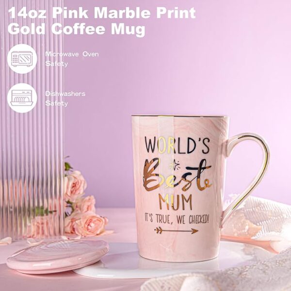 Mum Mothers Day Gifts - Birthday Gift Pamper Hamper for Mum from Daughter Son, Funny Ceramic Mug, Scented Candle, Cards, Relaxing Spa Bath Set Gift for Mummy, New Mums to Be Presents, Elegantly Boxed - Image 5