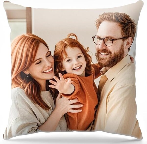 Bemaystar Custom Pillow Case-Personalised Pillow with Photo, Throw Pillow Covers with Optional Inserts, Long Pillow Case, Mothers Day (40×40 cm)