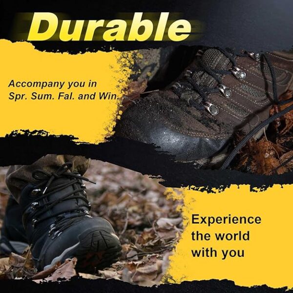VSUDO Round Boots Shoelace, 4mm Diameter Outdoor Work & Hiking Boots Shoe Laces, Premium Round Shoelaces for Trainers Shoes - Image 4