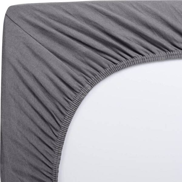 Utopia Bedding Fitted Sheet Double, Grey - Deep Pocket 14 inch (35 cm) - Easy Care - Soft Brushed Microfibre Fabric - Shrinkage and Fade Resistant - Bottom Sheet - Image 2
